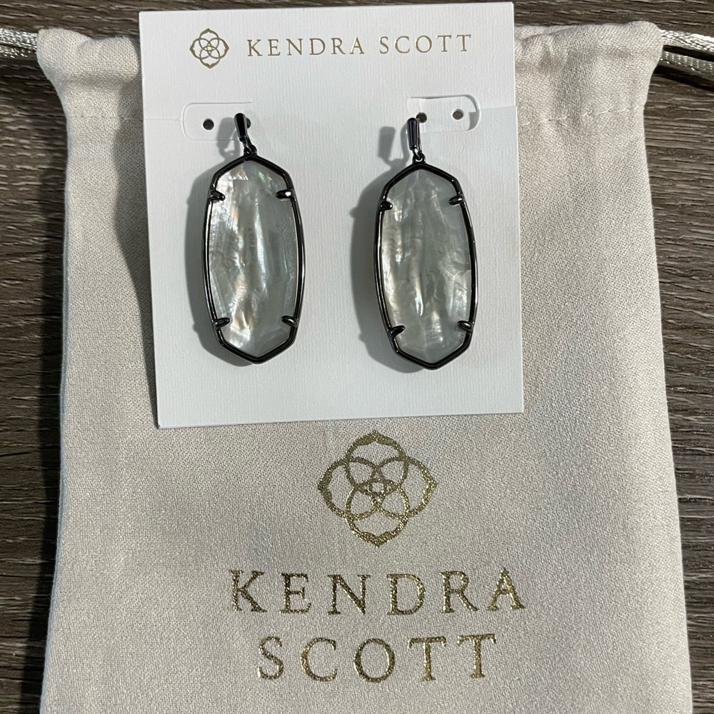 Kendra Scott white shimmer earrings